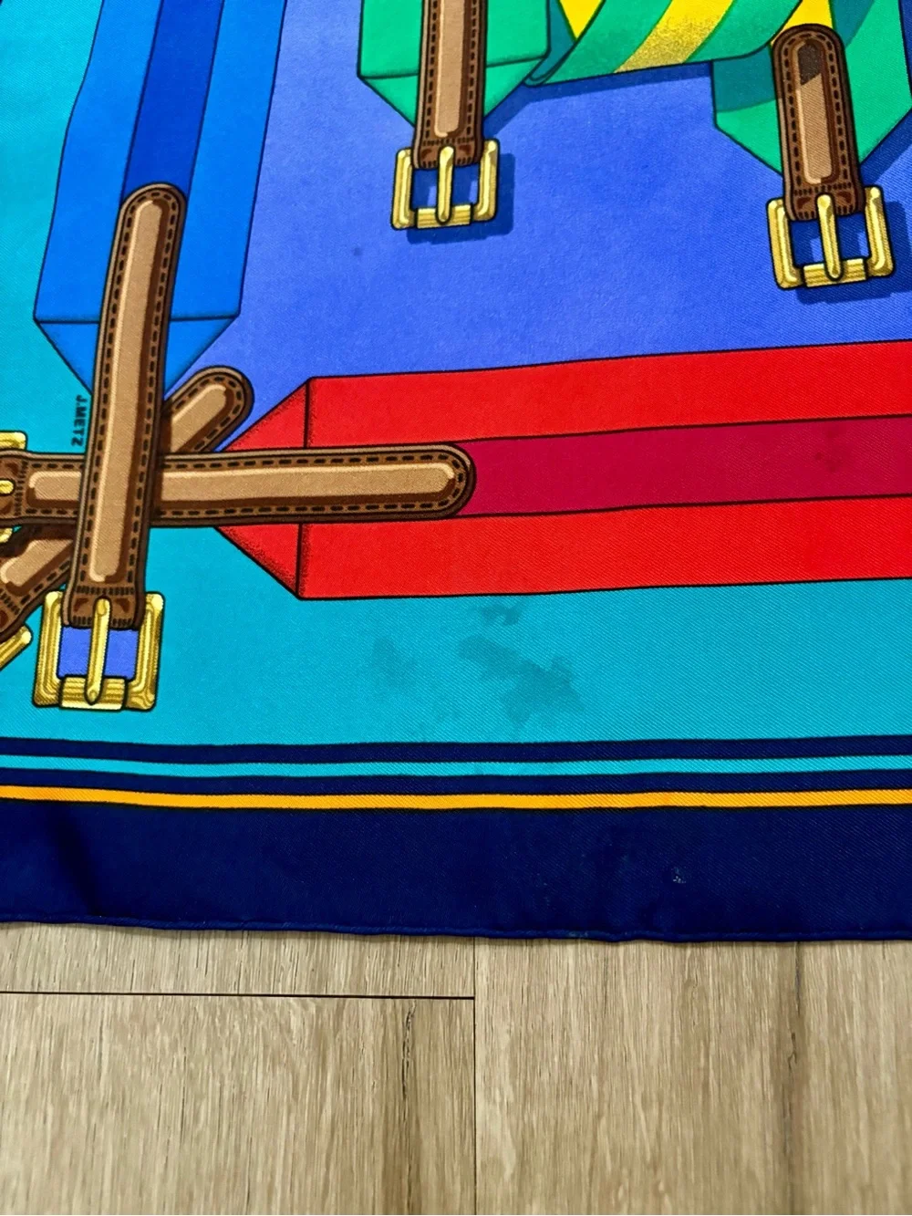 Vintage Hermes Les Sangles Forever Silk Scarf (34.5” X 34.5”) - Picture 10 of 11